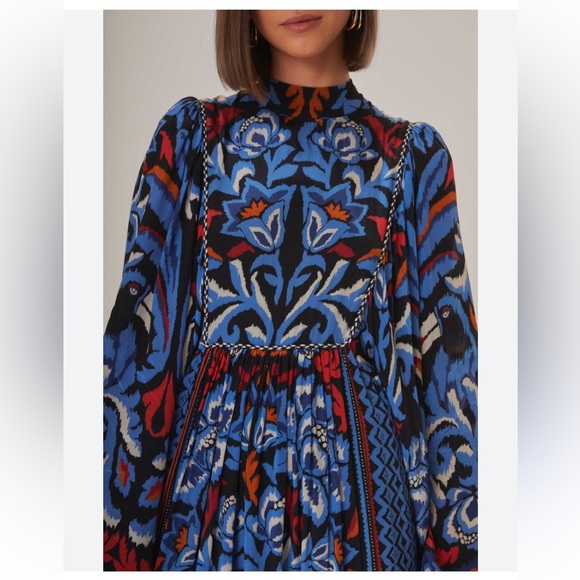 Anthropologie FARM Rio Black Toucans Scarf Maxi Dress - Picture 2 of 10